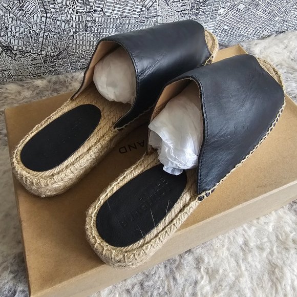 Little Burgundy- Black Platform Espadrilles Sandals - Picture 2 of 5